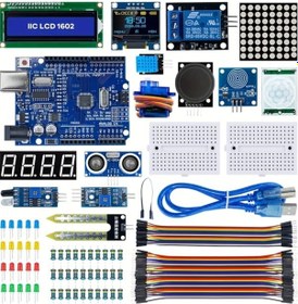 Resim Cloudstore Arduino Uno Set R3 Sensor Modülü Başlangıç Seti 0.96 İnç Oled 1602 Lcd Ekran Eğitimli 1 Set 