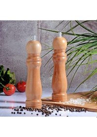 Resim Ahşap Öğütücü - Tuz Karabiber Öğütücüsü Orta 21 Cm Tekli 