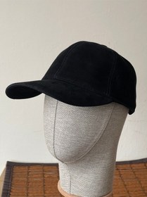 Resim %100 Hakiki Süet Deri Şapka Spor Şapka Cap Kep Süet Şapka Deri Şapka Güderi Ayarlanabilir Ölçü Siyah 