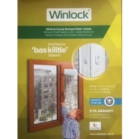 Resim Winlock Pencere Kilidi Çelik Halatlı - - Beyaz - 5 Li Set 004 - B5 