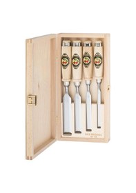 Resim Kirschen 1141000 Ahşap Kutulu Düz Iskarpela Takımı 4 Parça 