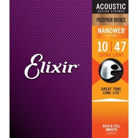 Resim Elixir 16002 Nanoweb Phosphor Bronze Akustik Gitar Teli (10-47) 