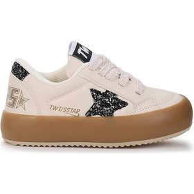 Resim Kiko Kids Rida Günlük Bağcıklı Kız Çocuk Spor Ayakkabı Krem - Siyah Krem - Siyah 