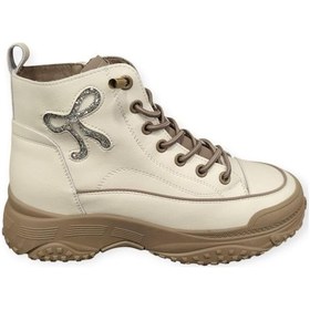 Resim Guja 25k310-3 Fermuarlı Bilek Boy Sneakers Spor Bot Bej 