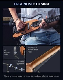 Resim Donner Hush-x Headless Traveller Elektro Gitar Seti Natural 