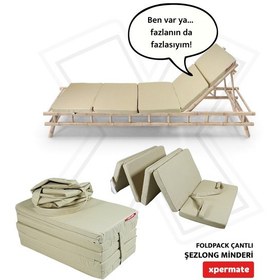 Resim Xpermate Katlanır Şezlong Minderi Çantalı Cepli Foldpack 30x60x25 