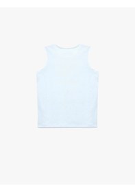 Resim Koton Bisiklet Yaka Kolsuz Pamuklu Mavi Erkek Çocuk Kolsuz T-shirt 6skb30006tk 