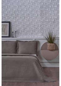 Resim Otto Yatak Örtüsü Çift Kişilik - Koyu Gri 