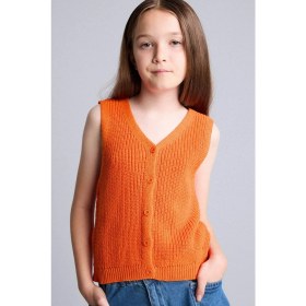 Resim DeFacto Regular Fit V Yaka Triko Yelek Kız Çocuk H8408A826HS 