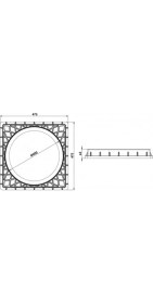 Resim Luxwares Ø 400 mm Kare El Tutamaklı Plastik Rögar Menhol Kapak ve Çerçeve 