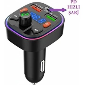 Resim Redmoon RM-738 Rgb Işıklı Bluetooth Araç Cihazı Transmitter Yüksek Ses Kalitesi ve Kolay Kontrol 