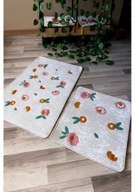 Resim Dijital Baskı Kaymaz Taban Yıkanabilir 2'li Punch Banyo Paspas Takımı Pcp002 Renkli 