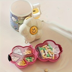 Resim Taşınabilir Dopamin Tarzı Çiçek Desenli Saklama Kutusu - Güzel Pastel Tasarım, Dayanıklı Plastik Seyahat Organizeri Küçük Aksesuarlar, Kozmetik ve Takılar İçin | Sanatsal Dekoratif Şık Tasarım | 4 Mevsim Kullanım için Sağlam Plastik Kozmetik Kutu 