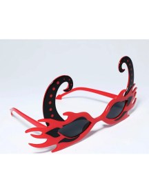 Resim Mena Rise Siyah Boynuzlu Kırmızı Renk Alevli Parti Gözlüğü 21X10 cm - Lisinya 