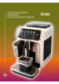 Resim Kahve Makinesi Posa Haznesi Poşeti 50 Adet 17cm X 25cm Şeffaf 