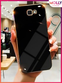 Resim Molly Technology Samsung Galaxy J7 Prime 2 Için Siyah Kenarları Gold Detaylı Lüks Silikon Kılıf (Uyumlu) 