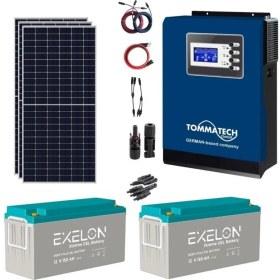 Resim Teknovasyon Arge Güneş Enerjisi Bağ Evi Solar Paketi 3kva Inverter 280W Güneş Paneli 150AH Jel Akü 