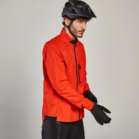 Resim Decathlon Rockrider Confort 500 Bisiklet Yağmurluğu Kırmızı 