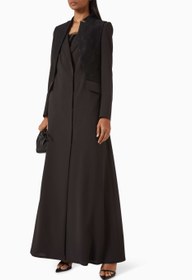 Resim Modern Kadınlar İçin Şık Blazer Tarzı Abaya Tasarımı ve Çift Düğme Detayı - Siyah / XL 