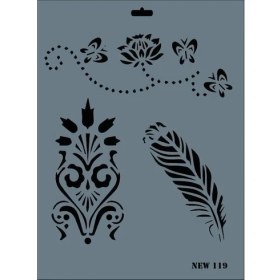 Resim Belle Fusion Mey Ithalat® Rich New Seri N-119 Stencil 35X25 cm 