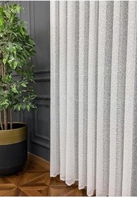 Resim Ev Depo Home Kum Desen Örme Tül 1/3 Sık Pile Tül Perde Tek Kanat KMDSNEKRUSIK, Ekru, 310 x 270 