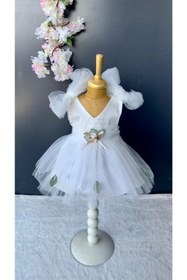 Resim Petite Ponpon Baby Kız Bebek Yenidoğan Mevlüt Elbisesi Bebek Hediyelik Mevlütlük Elbise 