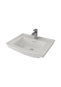 Resim Bocchi Lavita Lavabo Armatür Delikli 60 CM Parlak Beyaz 1127-061- 