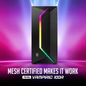 Resim MSI MAG Vampiric 100R Temperli Cam 160 mm Fan Micro ATX Bilgisayar Kasa 