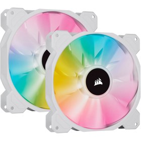 Resim Corsair iCUE SP140 RGB Elite PWM White 140 mm Fan (2'li Set) 