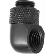 Resim Vkemall Bilgisayar Su Soğutma Bağlantısı: 90 Derece Döner Dirsek, G1/4 Somun, Krom Kaplama, Su Tükenmesini Önleyen Silikon Yönet Siyah 