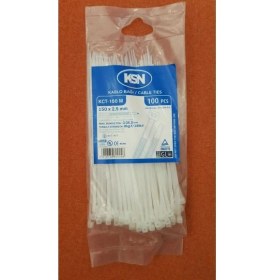 Resim Ksn Kablo Bağı Plastik Kelepçe Beyaz 3.6X370MM - 100 Adet 