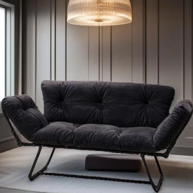 Resim Mekanizmalı Ikili Kanepe – Yatak Olabilen, Katlanır, Kolları Açılır, Modern Konforlu Koltuk 