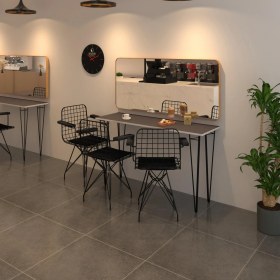 Resim Kenz Life Knsz Masa Sandalye Takımı HEM75MAZLUM Grisyh 120*040 Klç 3 Sandalye Syhsyh Kolçaklı 