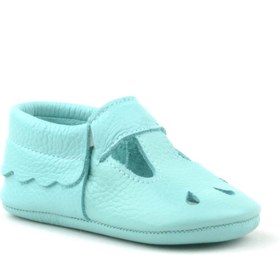 Resim Hapshoe Kids Hakiki Deri Yeşil Lastikli Bebek Patik 