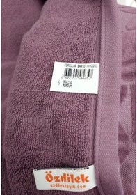 Resim Özdilek Kadife Pamuk Banyo Havlusu 90x150 -circular Mürdüm Mürdüm 