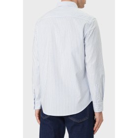 Resim Calvin Klein Pamuklu Regular Fit Çizgili Uzun Kollu Gömlek LV04RF100GC32 Erkek Gömlek LV04RF100G C32 