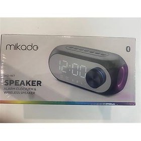 Resim Mikado MD-W7 1200mAh 5W Siyah Bluetooth-Aux-Derece-Usb-FM Double Alarmlı Saat Speaker Speaker 