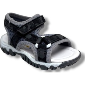 Resim Arzen Bebe 226-26 Cırtlı Kamuflaj Desenli Anatomik Erkek Çocuk Sandalet 22-25 Siyah 