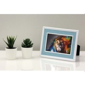 Resim 15X20 Koton Desenli Metal Fotoğraf Çerçevesi 