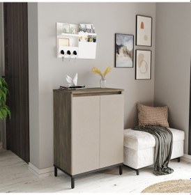 Resim Robin Home Gloria Çok Amaçlı Dolap Ayakkabılık Metal Ayaklı Bej 