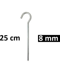 Resim Çadır Tarp Kazığı 8mm 25CM Galvanizli 6 Adet 