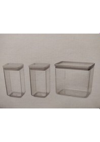Resim Brabantia Lıght Grey 3lü Plastik Kavanoz Seti 2x1,6l 1x3,5l Elvin Home Concept Gri 