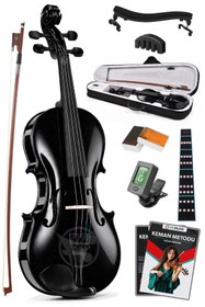 Resim Fourtune Dante VL-200BK 4/4 Akustik Siyah Keman Seti (Tam Boy) 