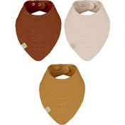 Resim Bistyle Müslin Fular Önlük 3'lü 60102 Kiremit Bej Hardal 
