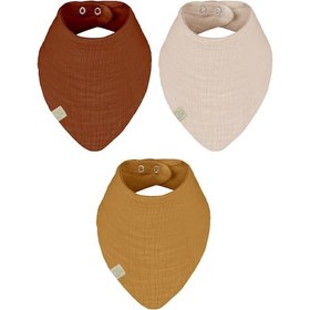Resim Bistyle Müslin Fular Önlük 3'lü 60102 Kiremit Bej Hardal 