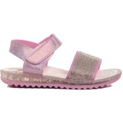 Resim Pembe Simli Çocuk Düz Sandalet 24-408 P Pembe Simli Pembe 