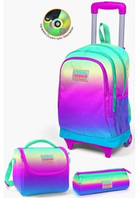 Resim Coral High Kids Renk Geçişli Çekçekli 3 Lü Okul Çanta Seti Set0123910 