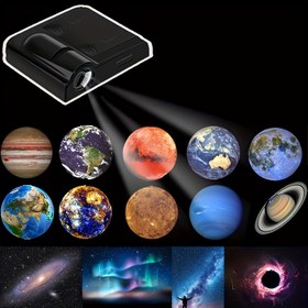 Resim Parlak Ay ve Dünya Projeksiyon Lambası, Noel, Cadılar Bayramı, Şükran Günü, Doğum Günü Hediyesi için Pil Gücünde Fotoğraf Projektörü 