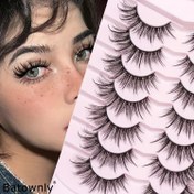 Resim 7 Çift Peri Kirpikleri Kıvrılmış Üç Boyutlu Balık Kuyruğu Çapraz Stil İnce Sahte Kirpikler PHZD-Y82 