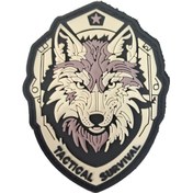 Resim 1 adet Savaşçı Taktik Yama, Kurt Başlı Desenli, PVC İşlemi, Çantalar, Yelekler ve Evcil Hayvan Yelekleri için Uygun 